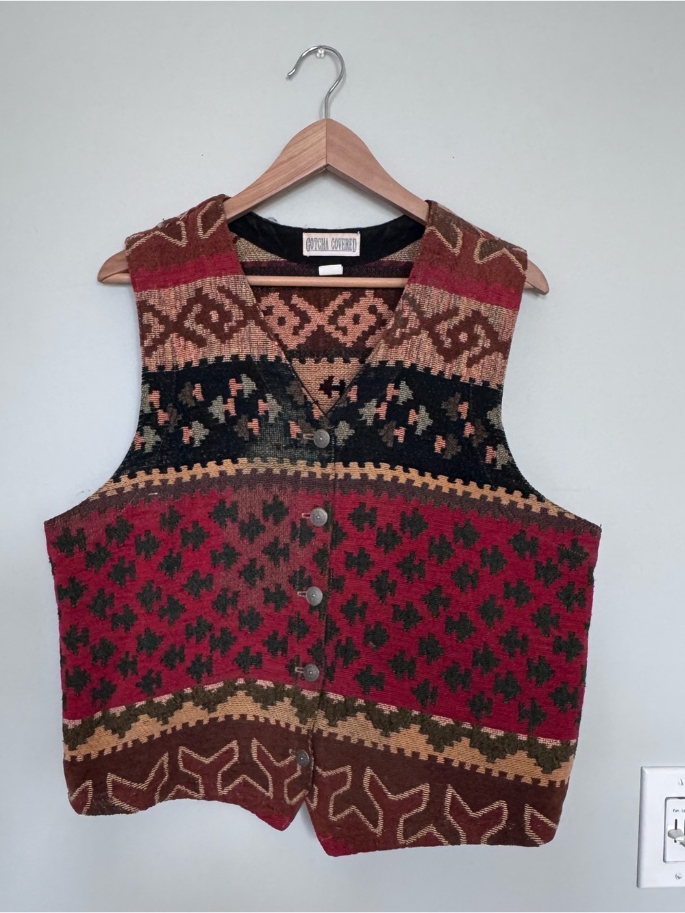 ✨ 🐎VINTAGE Gotcha Covered Southwestern Tapestry Button-Front Vest🐎 ✨